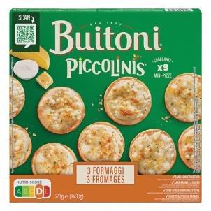 BUITONI PICCOLINI 3 FORMAGGI MINI-TIEFKÜHLPIZZAS 9 X 30G