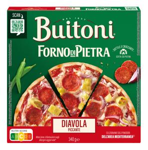 BUITONI FORNO DI PIETRA DIAVOLA PICCANTE PIZZA SURGELÉE 340G