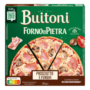 BUITONI FORNO DI PIETRA PROSCIUTTO E FUNGHI PIZZA SURGELÉE 340G