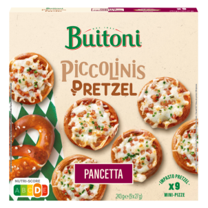 BUITONI PICCOLINIS PRETZEL PANCETTA MINI-TIEFKÜHLPIZZAS 9 x 27 G