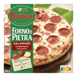 BUITONI FORNO DI PIETRA SALAMINO LEGGERMENTE PICCANTE TIEFKÜHLPIZZA 315G